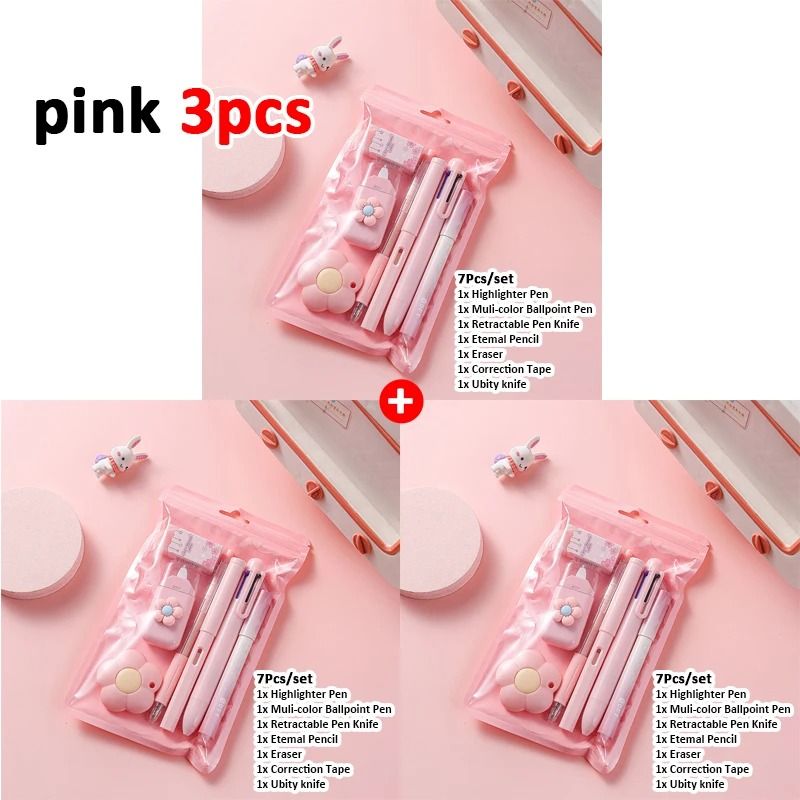 Complete 7in1 Stationery Set Back To School Gift With Eternal Pencil Correction Tape And MultiColor 22