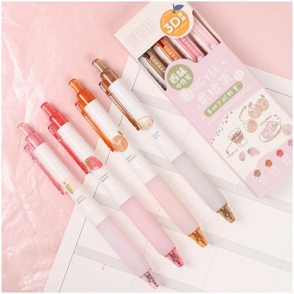 Creative 3D Fruit Scented Colored Gel Pens 05mm Smooth Writing For Student Art Diary And Scrapbooki 7