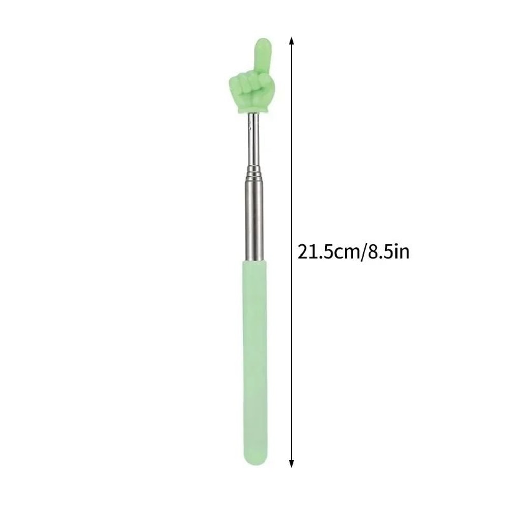 Telescopic Teaching Pointer With Finger Design Stainless Steel Extendable Whiteboard Presentation R 12