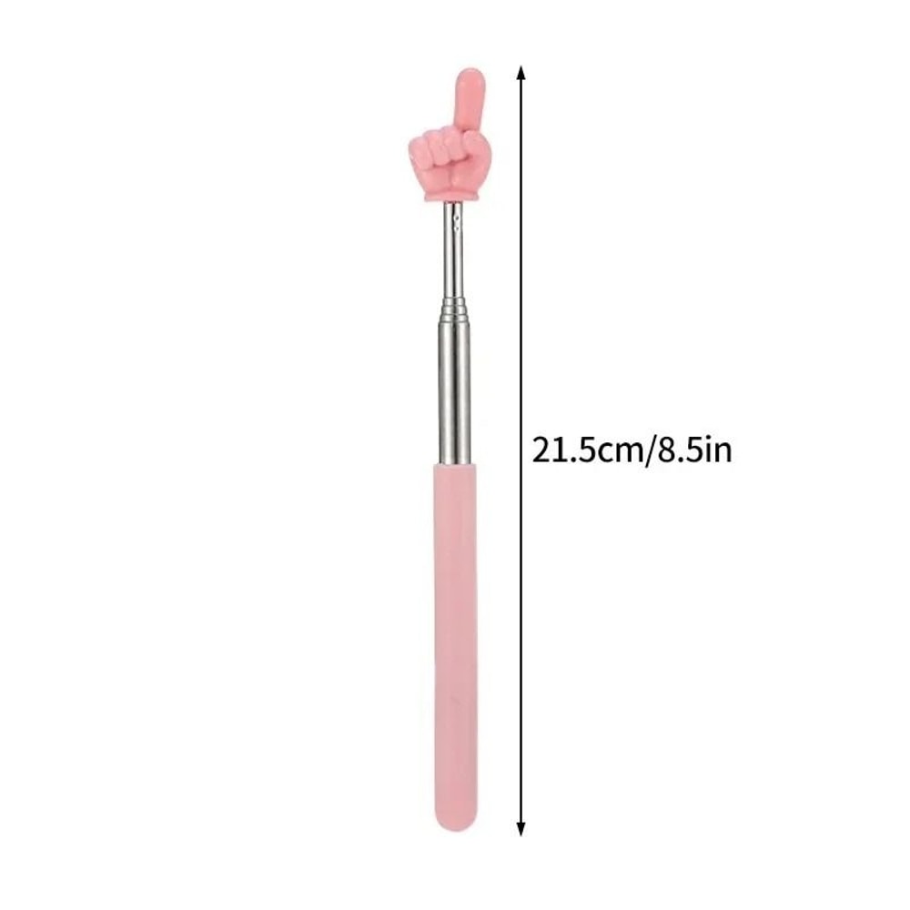 Telescopic Teaching Pointer With Finger Design Stainless Steel Extendable Whiteboard Presentation R 16
