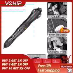 tactical decompression gyro pen with integrated led light and window breaker emergency survival tool