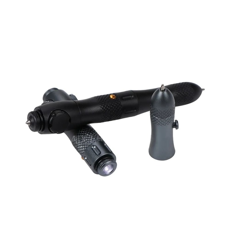Tactical Decompression Gyro Pen With Integrated LED Light And Window Breaker Emergency Survival Too 1