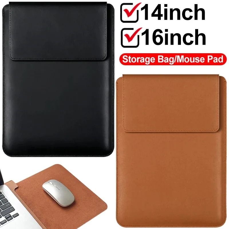 Premium PU Leather Laptop Sleeve 1416 Inch Protective Case Cover For MacBook Air 15 20232025 And Pr 0