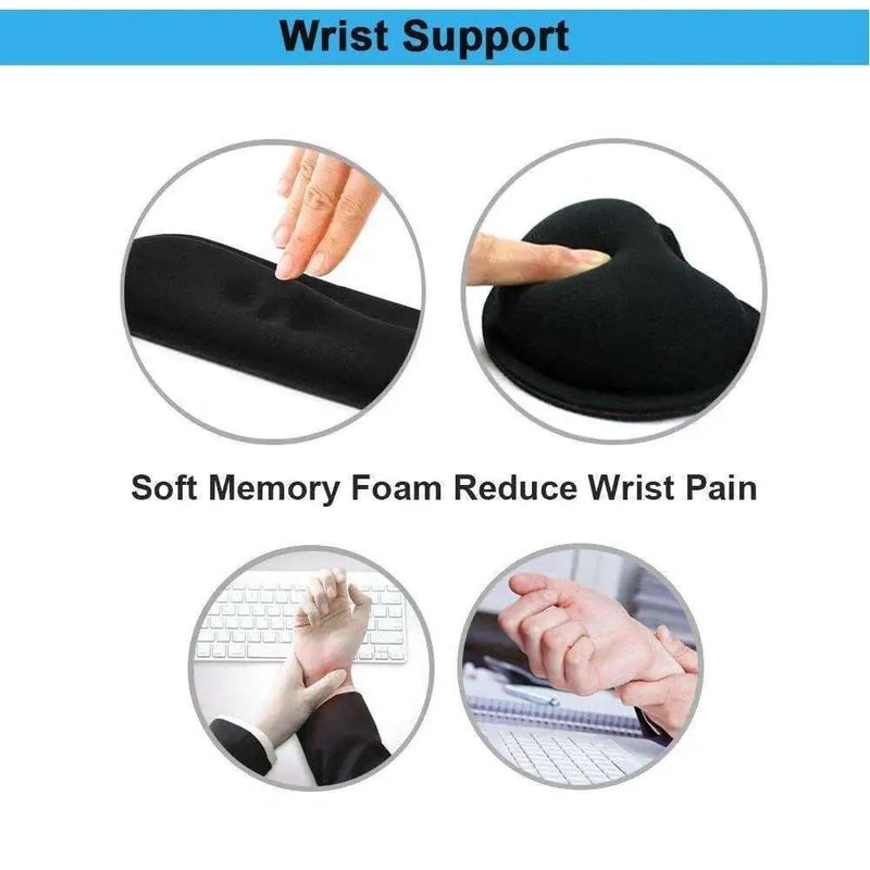 Memory Foam Keyboard Wrist Rest Pad NonSlip Superfine Fibre Ergonomic Support For Gaming And Office 2
