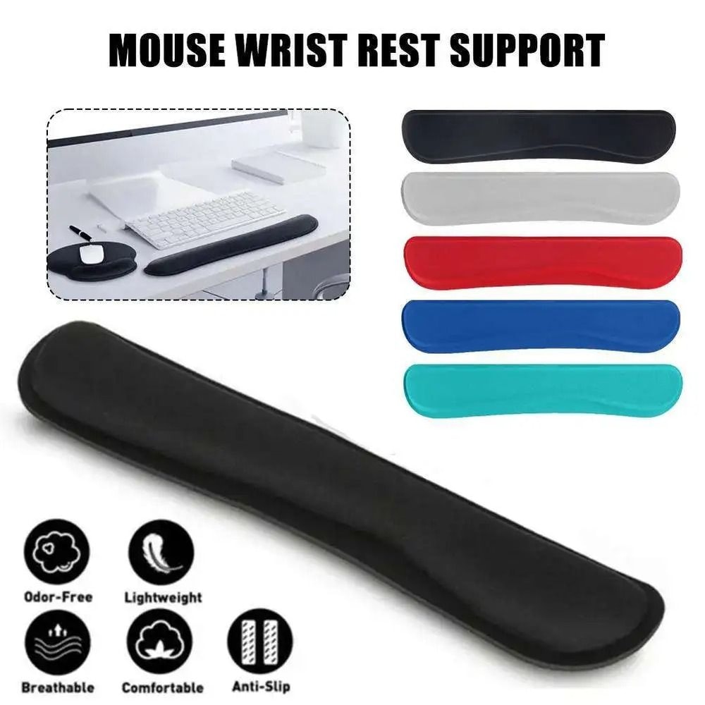 Memory Foam Keyboard Wrist Rest Pad NonSlip Superfine Fibre Ergonomic Support For Gaming And Office 4