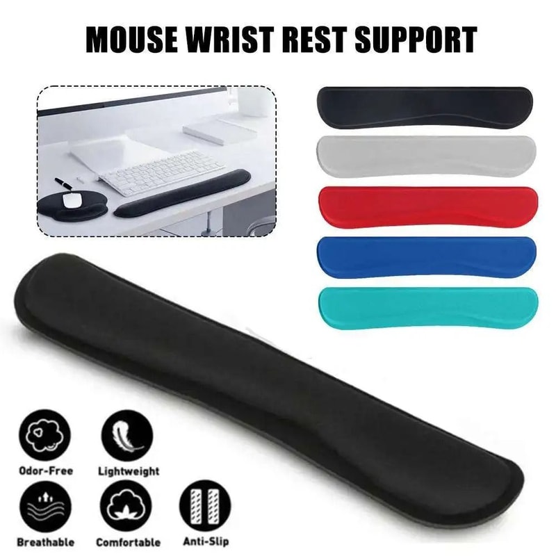 Memory Foam Keyboard Wrist Rest Pad NonSlip Superfine Fibre Ergonomic Support For Gaming And Office 4