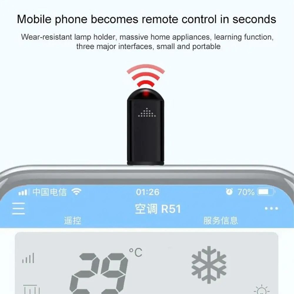 Universal Wireless Infrared Remote Control Adapter For Smartphones Portable IR Transmitter For TV A 3