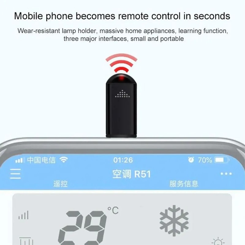 Universal Wireless Infrared Remote Control Adapter For Smartphones Portable IR Transmitter For TV A 3