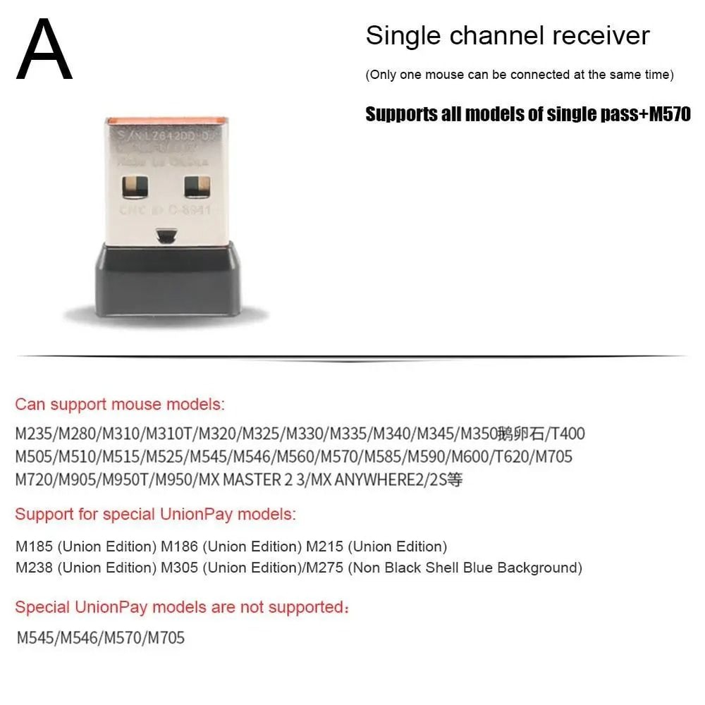 Wireless Unifying USB Receiver Adapter For Logitech Mouse And Keyboard Connect Up To 6 Devices Simu 6