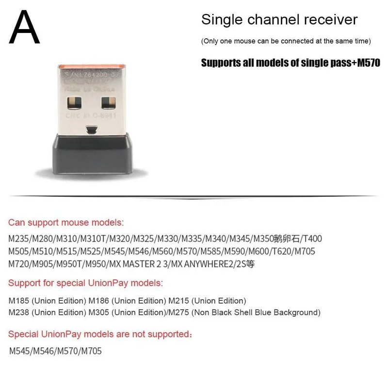 Wireless Unifying USB Receiver Adapter For Logitech Mouse And Keyboard Connect Up To 6 Devices Simu 6