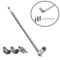high-fidelity 76cm telescopic dab/fm radio antenna | universal 4-piece aerial set with multi-adapter logic