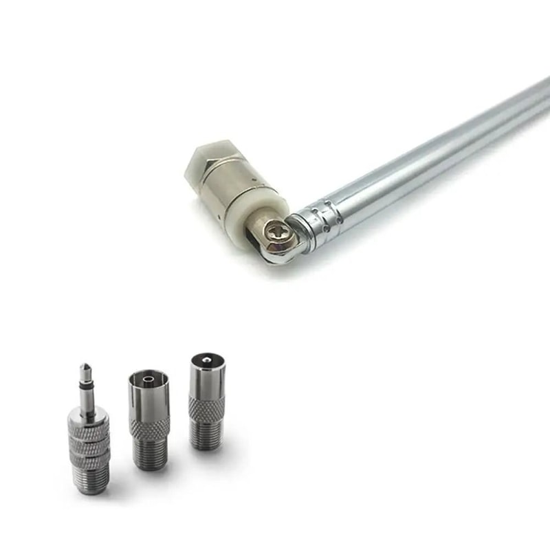 HighFidelity 76cm Telescopic DABFM Radio Antenna Universal 4Piece Aerial Set With MultiAdapter Log 3