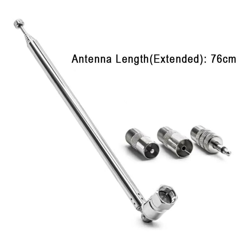 HighFidelity 76cm Telescopic DABFM Radio Antenna Universal 4Piece Aerial Set With MultiAdapter Log 5