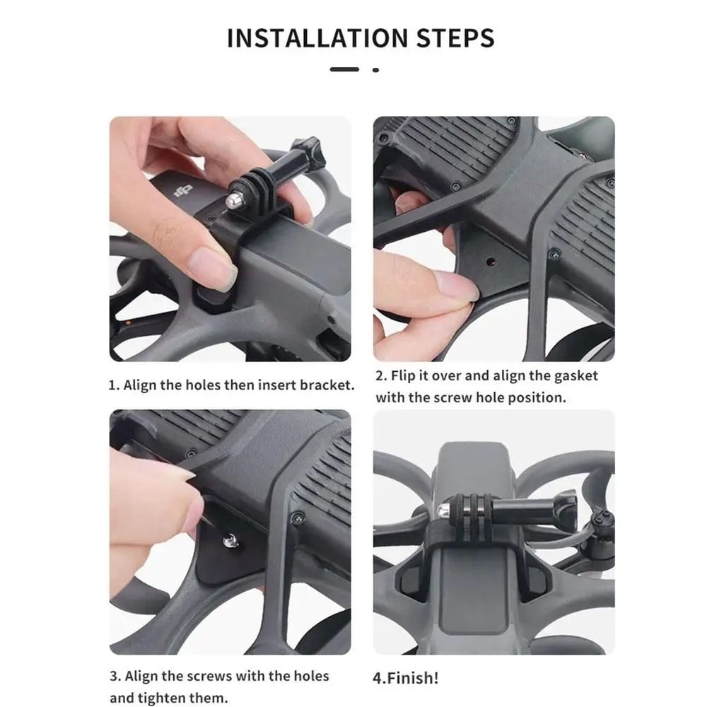 DJI Avata 2 Universal Expansion Camera Bracket TopMounted Tactical Extension Holder For GoPro Osmo 3
