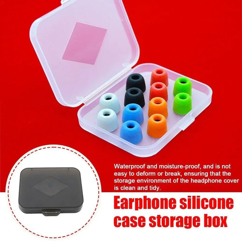 UltraCompact Transparent Ear Tip Storage Case Dustproof Silicone Memory Foam Protector 0