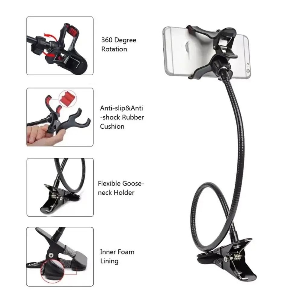 Universal 75cm Flexible Lazy Bed Holder HighStability Gooseneck Phone Bracket For Desk Bedside 1