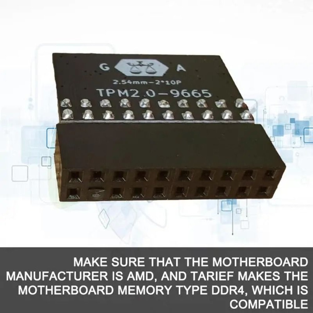 TPM 20 20Pin Encryption Security Module LPC HardwareBased Encryption For ASUS MSI ASROCK GIGABYTE 5