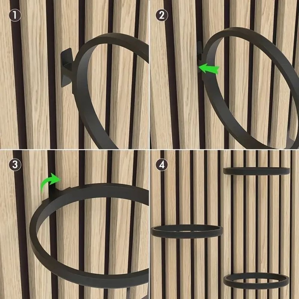 Acoustic Panel Plant Rings Set Of 2 NoDrill Suspended Greenery Support For Studios Offices 3