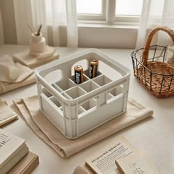 industrial retro aa battery crate | high-stability miniature storage basket & desktop technical decor