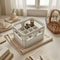 Industrial Retro AA Battery Crate HighStability Miniature Storage Basket Desktop Technical Decor 0
