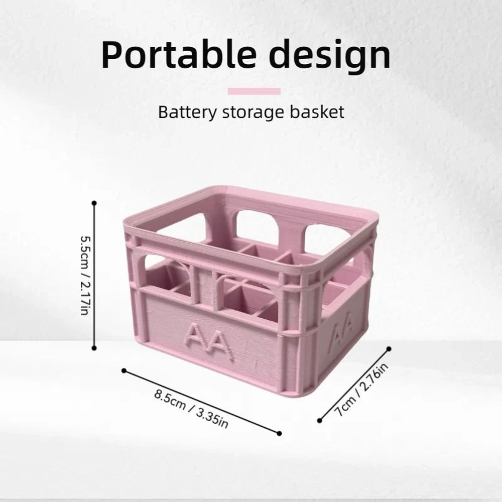Industrial Retro AA Battery Crate HighStability Miniature Storage Basket Desktop Technical Decor 5