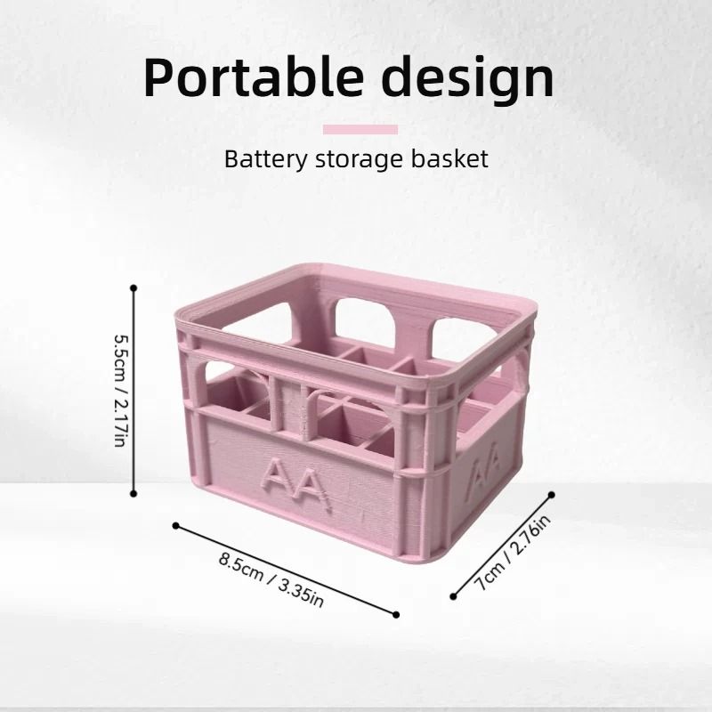Industrial Retro AA Battery Crate HighStability Miniature Storage Basket Desktop Technical Decor 5