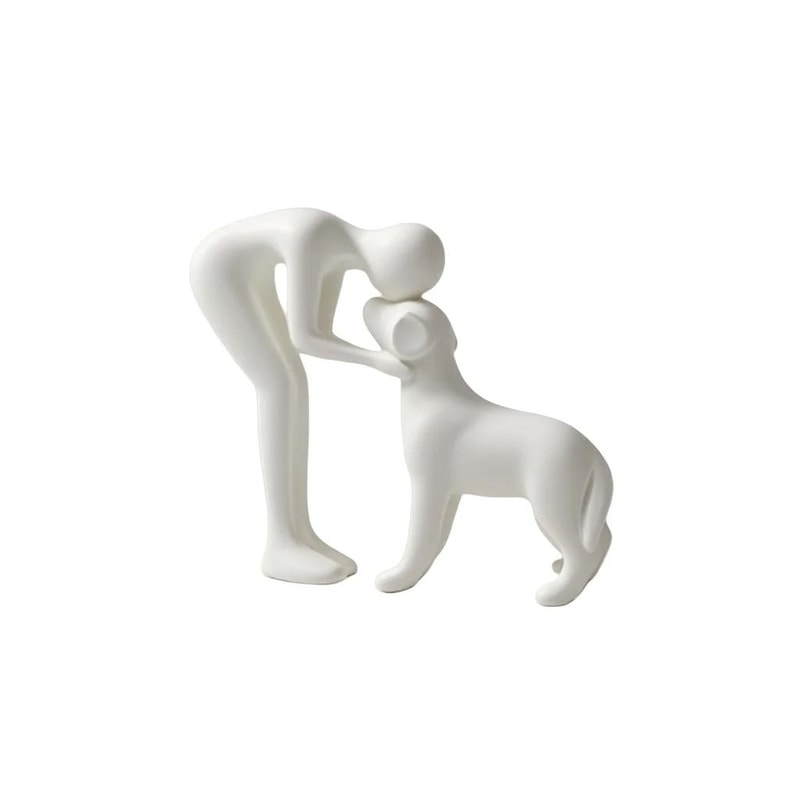 Minimalist Dog Owner Emotional Sculpture HighFidelity Sculptural Desktop Decor Heartfelt Home Ga 6