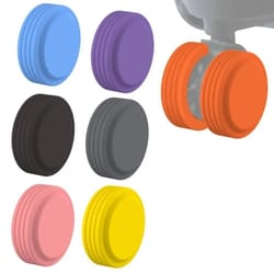 8-pack silicone luggage wheel protectors | acoustic noise-reduction rings for professional travel gear