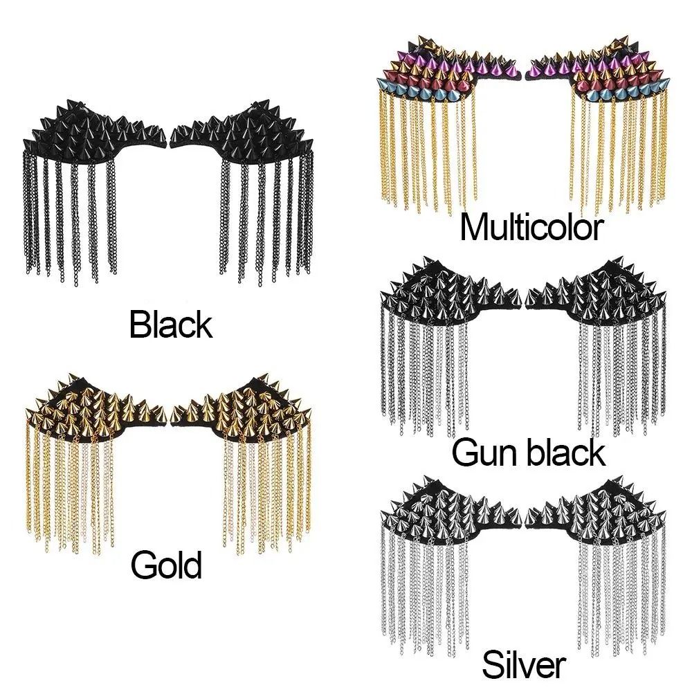 Punk Rivet Epaulet Gallery HighFidelity Chain Tassel Shoulder Brooch Professional AvantGarde Acce 5