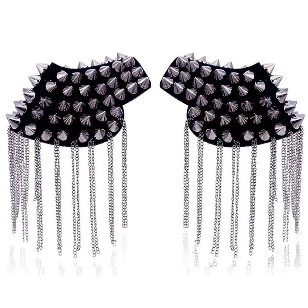 Punk Rivet Epaulet Gallery HighFidelity Chain Tassel Shoulder Brooch Professional AvantGarde Acce 8
