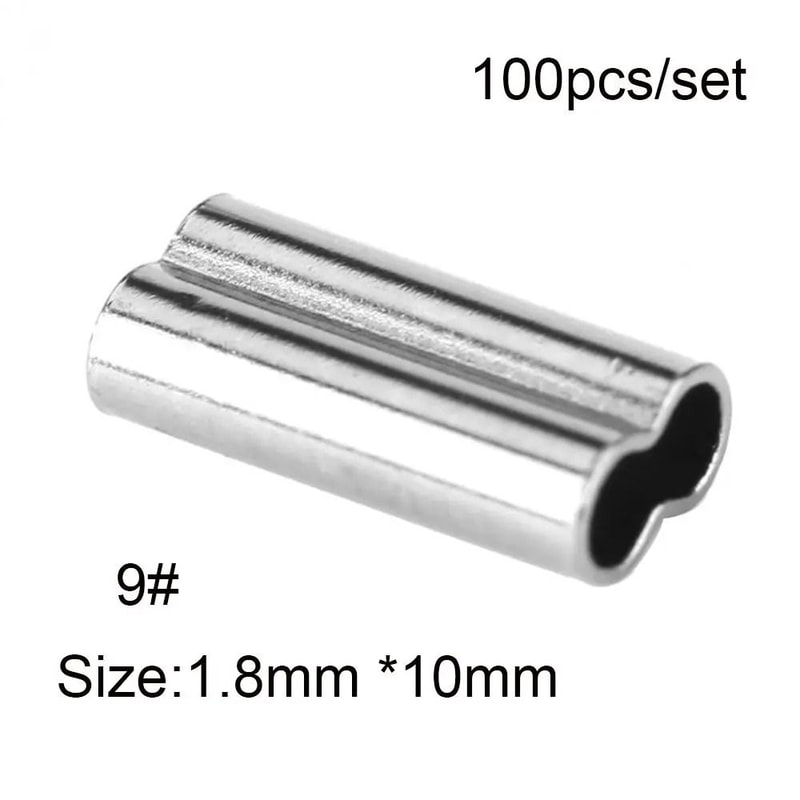 100Pack Professional Fishing Crimping Sleeves HighFidelity Barrel Connector Gallery Technical Tac 14