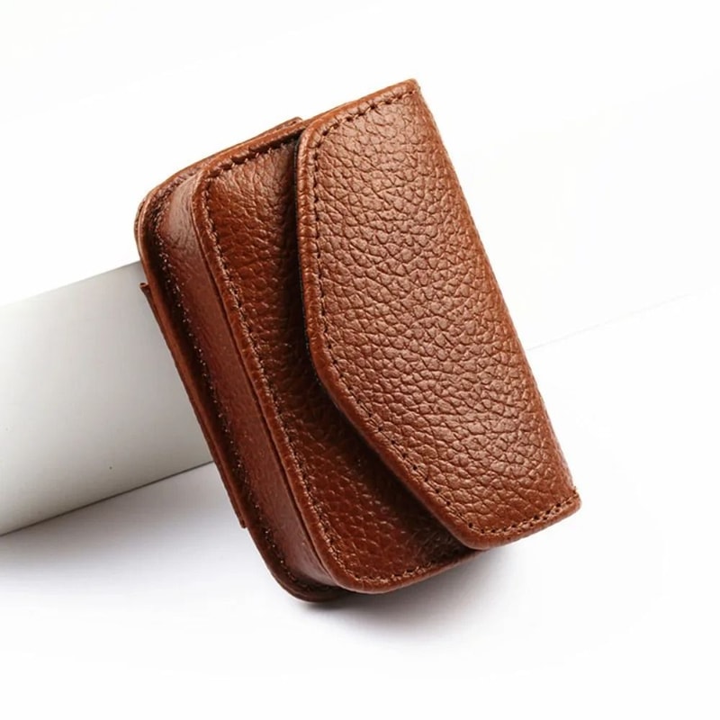 Wearable PU Leather Glasses Case HighFidelity Portable BeltMount Storage Professional Folding Gal 9