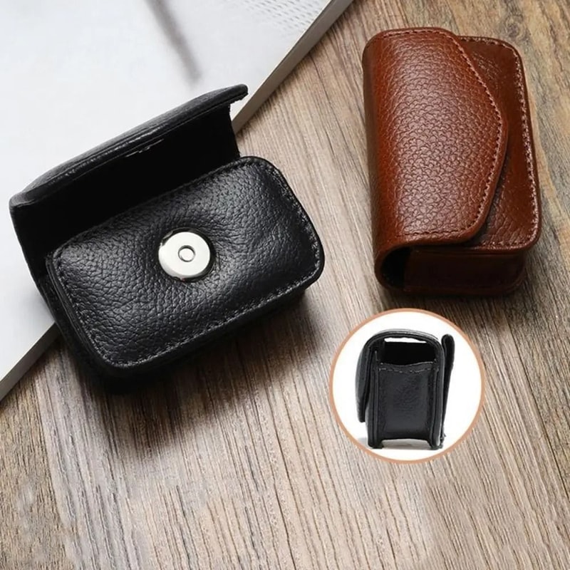 Wearable PU Leather Glasses Case HighFidelity Portable BeltMount Storage Professional Folding Gal 1