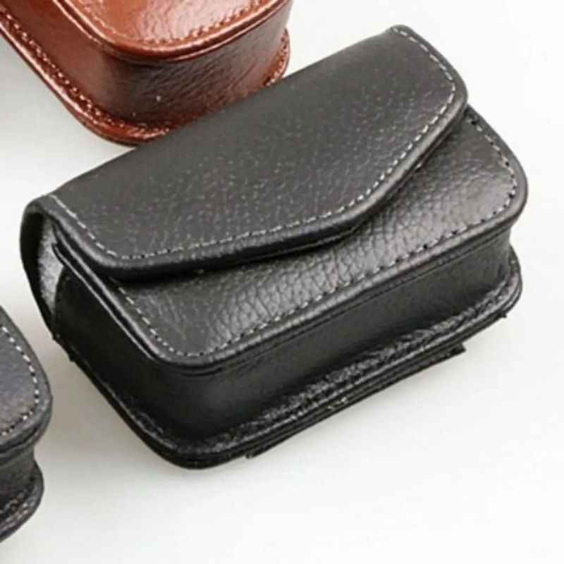 Wearable PU Leather Glasses Case HighFidelity Portable BeltMount Storage Professional Folding Gal 2
