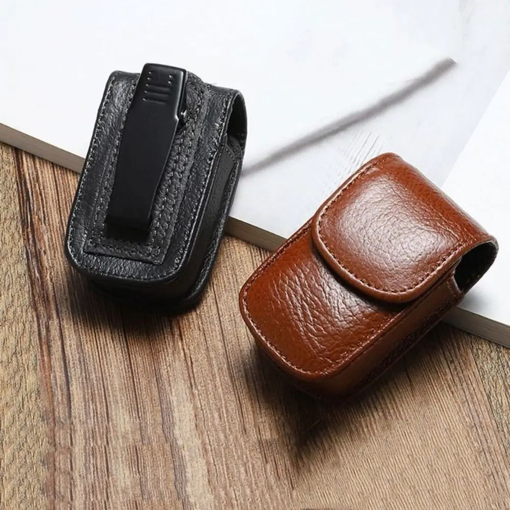 Wearable PU Leather Glasses Case HighFidelity Portable BeltMount Storage Professional Folding Gal 3