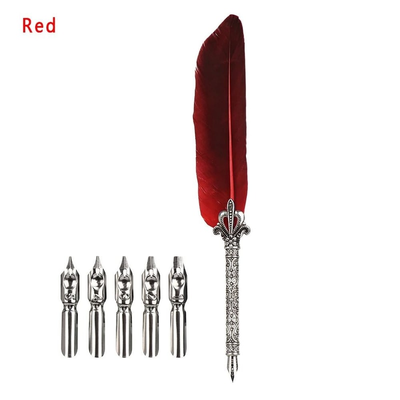 Antique Luxury Quill Set HighFidelity European Feather Pen Gallery Professional Calligraphy Toolk 9