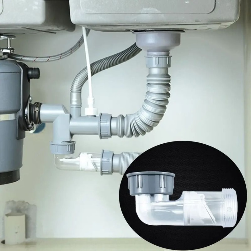 OdorProof Curved Basin Drain Kit HighFidelity Kitchen Bath Sink Pipeline Solution 0