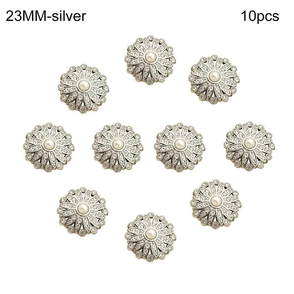 Retro Metal Pearl Button Gallery HighFidelity DiamondEncrusted Clothing Accents Sewing Jewelry 9