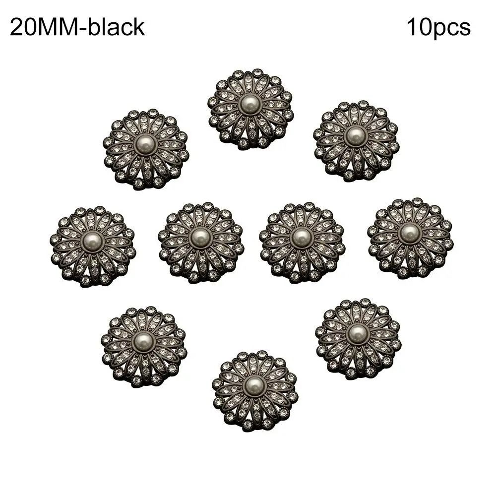 Retro Metal Pearl Button Gallery HighFidelity DiamondEncrusted Clothing Accents Sewing Jewelry 13