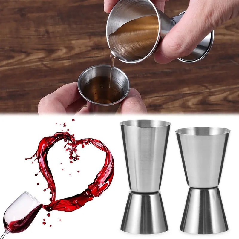 Stainless Steel Dual Shot Jigger Professional HighFidelity Cocktail Spirit Measure Gallery 3