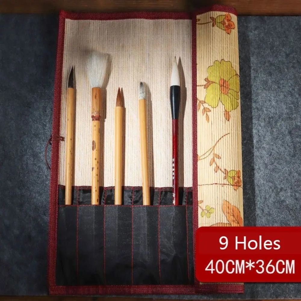 Retro Bamboo Calligraphy Brush Roll HighFidelity Professional Art Curtain Large Capacity Pouch 11