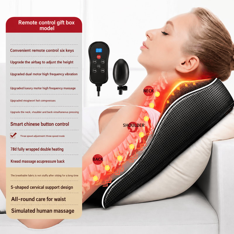 Electric Shiatsu Neck And Cervical Traction Massager Pillow With Heat And Vibration 8