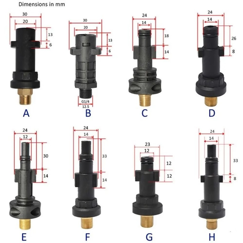Pressure Washer Foam Lance Adapter HighFidelity G14 Quick Connector Professional External Thread 5