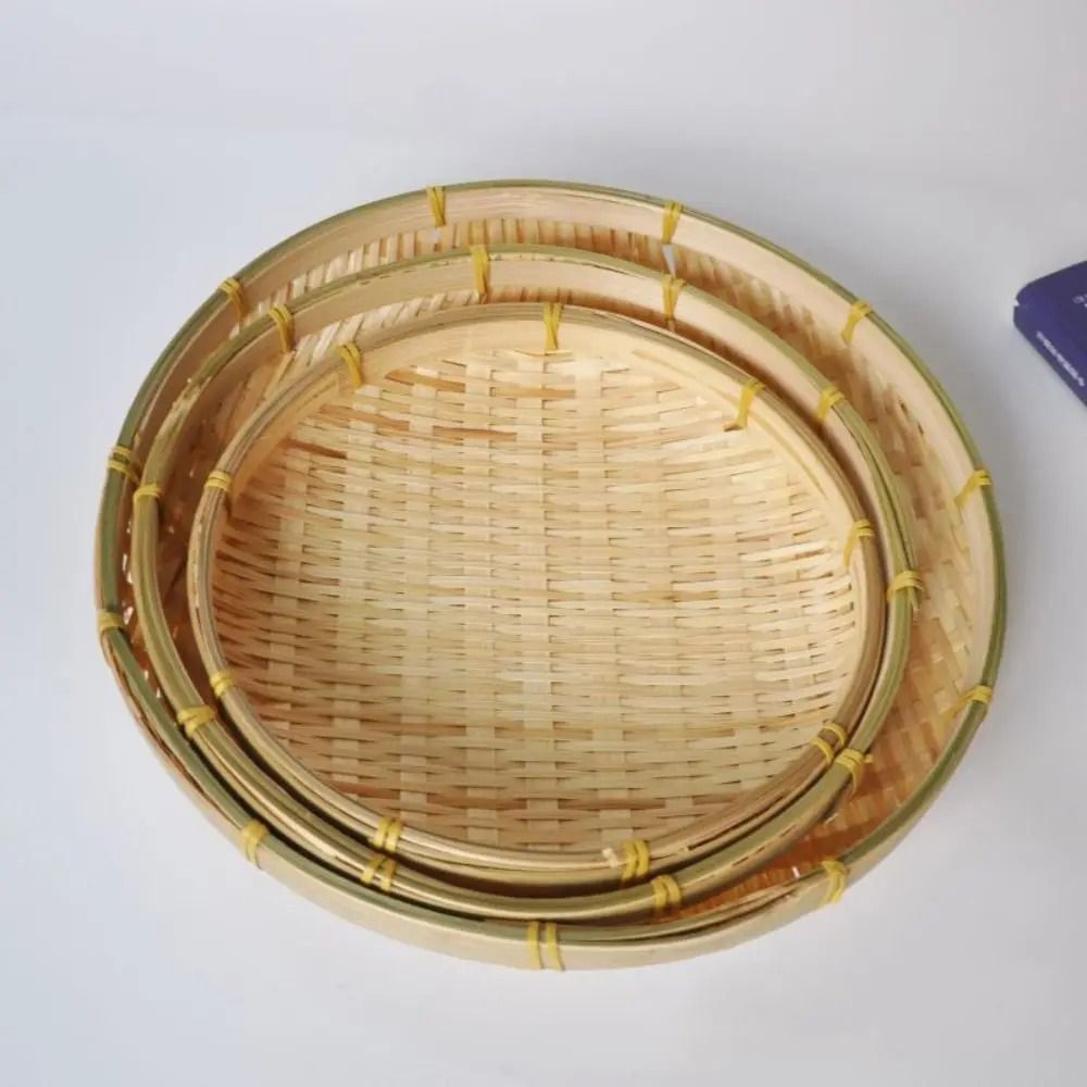 Artisan Bamboo Weaving Gallery HighFidelity Woven Tray Basket Professional Natural Storage Tech 2