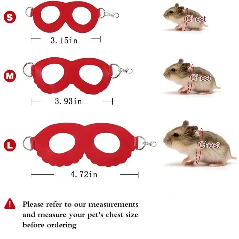 Small Pet Gallery HighFidelity PU Leather Hamster Harness Technical AntiLost Logic 5