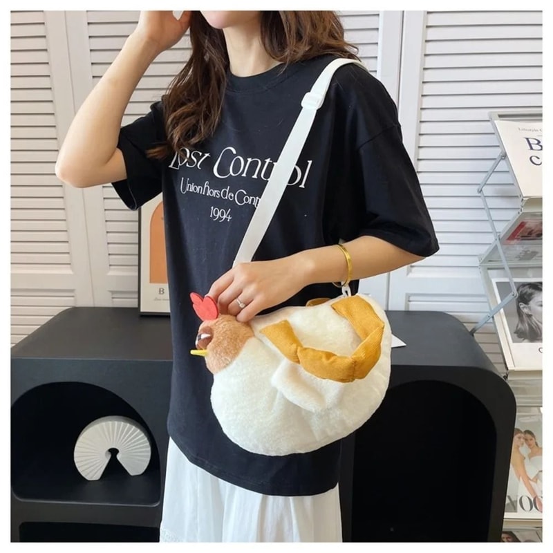 Chicken Shape Plush Handbag Technical AvantGarde Accessory Logic 5