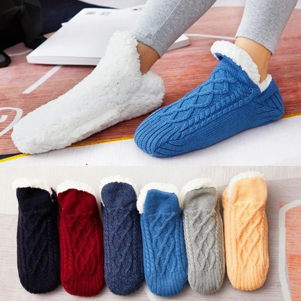 Thermal NonSlip Fuzzy Floor Slipper Socks With Grip 0