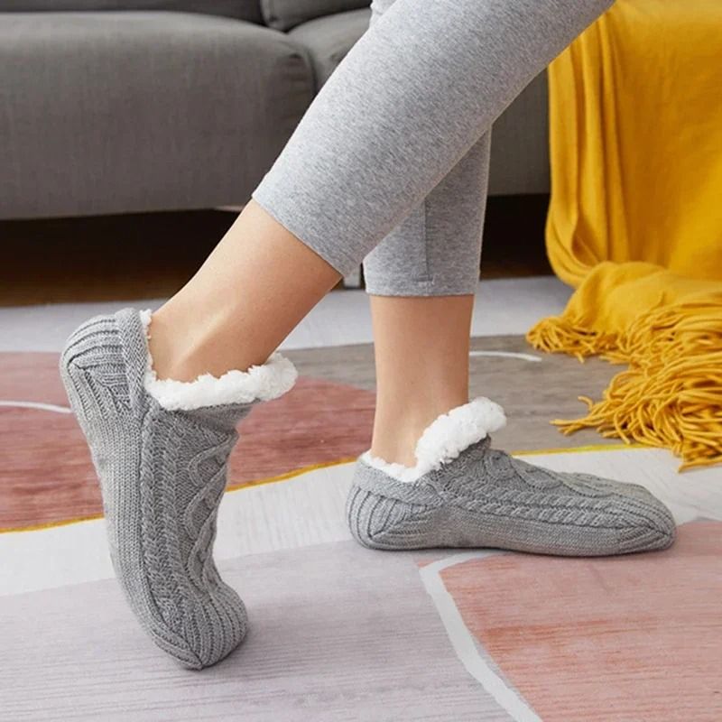 Thermal NonSlip Fuzzy Floor Slipper Socks With Grip Winter Warm Short Cotton Thickened Home Sleepi 9