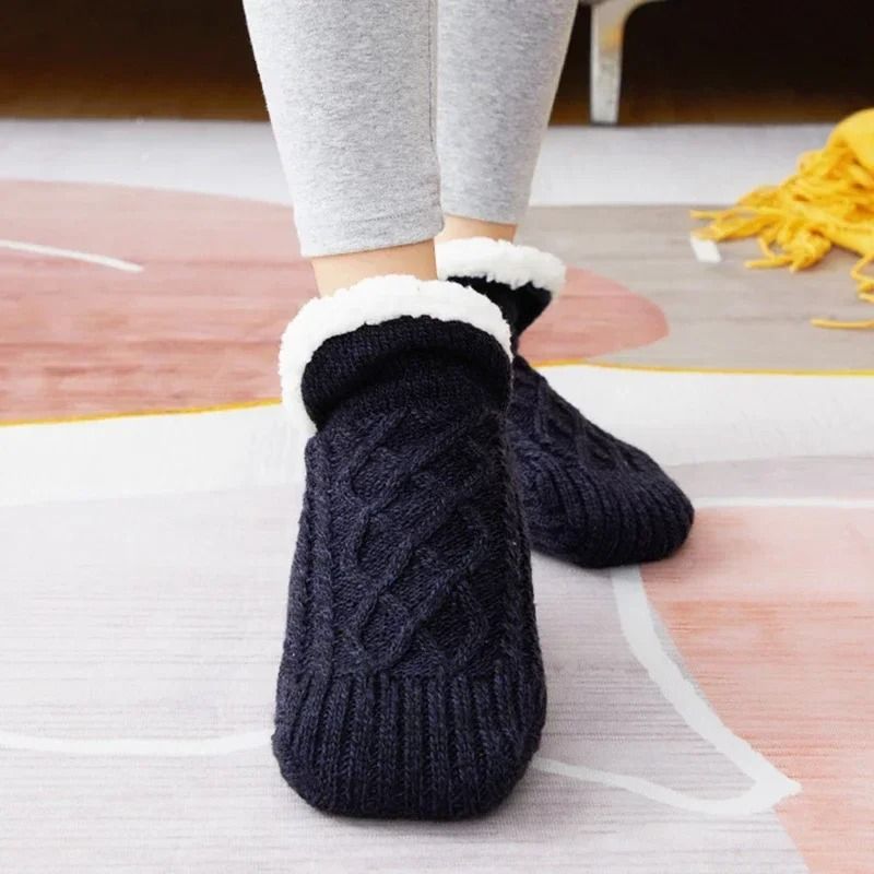 Thermal NonSlip Fuzzy Floor Slipper Socks With Grip Winter Warm Short Cotton Thickened Home Sleepi 11