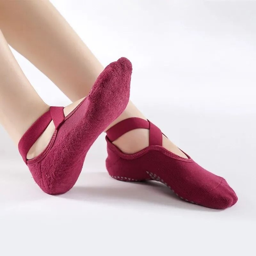 KineticGrip NonSlip Bandage Pilates Socks Breathable Cotton Yoga Barre Fitness Dance Performance 3